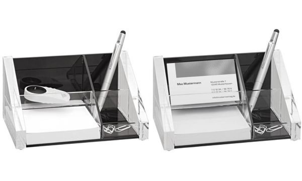 WEDO Utensilienständer "acryl exklusiv", glasklar/schwarz aus Acryl, mit Zettel