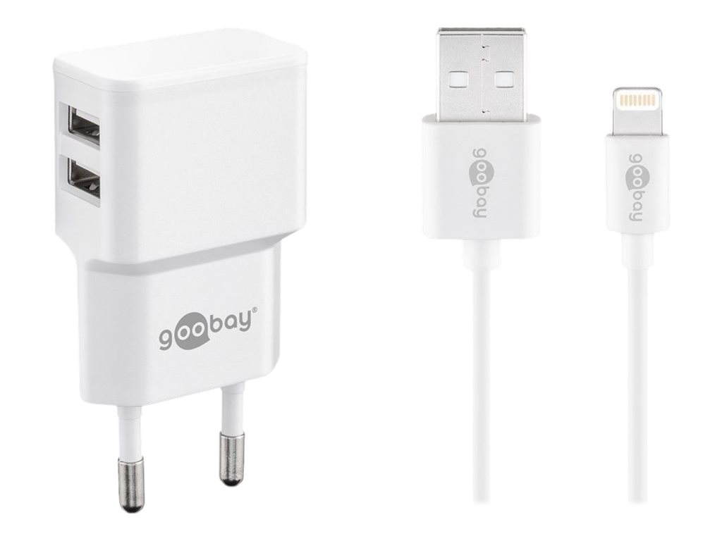 WENTRONIC Goobay Apple Lightning Dual Ladeset 2,4A WENTRONIC Goobay Apple Lightning Dual Ladeset 2,4A