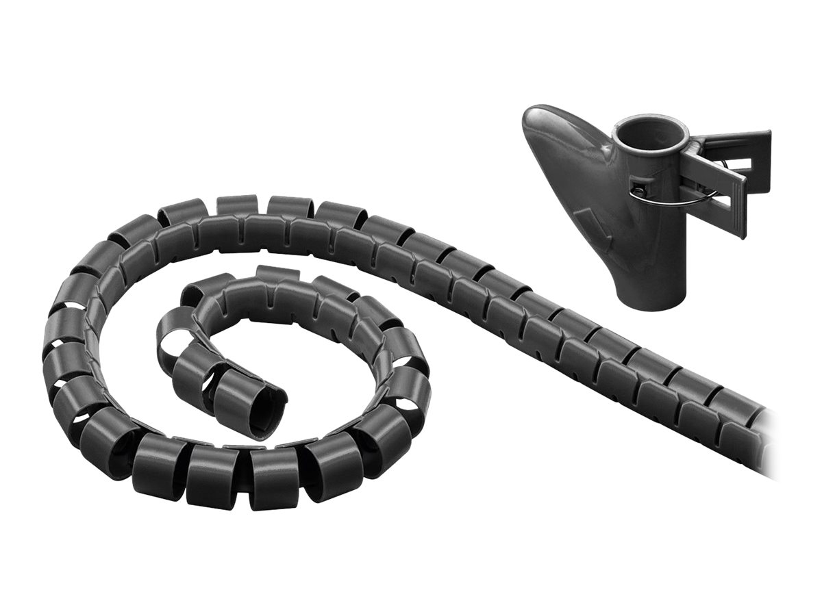 WENTRONIC Goobay Kabelkanal, Schwarz - 2,5 m robuster Spiralschlauch gegen den 