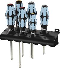 WERA Werkstatt Schraubendreher-Set 6teilig 3334/3350/3355/6 Schlitz, Kreuzschli WERA Werkstatt Schraubendreher-Set 6teilig 3334/3350/3355/6 Schlitz, Kreuzschli