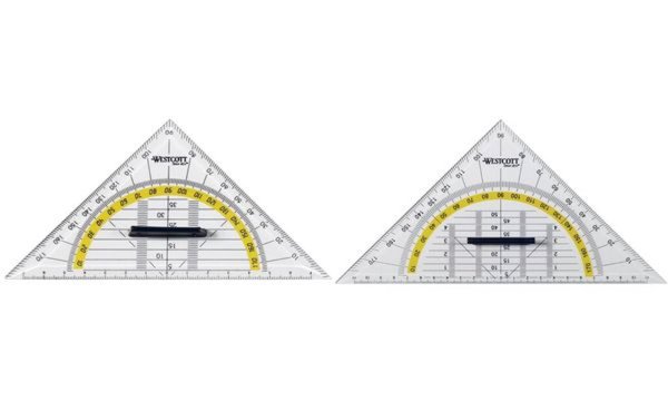 WESTCOTT Geodreieck, Hypotenuse: 22 0 mm, mit Griff (62350182)