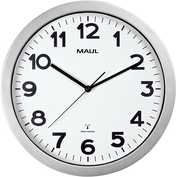 Wandfunkuhr step Ø 35 cm, silber automatische Synchronisation Wandfunkuhr step Ø 35 cm, silber automatische Synchronisation