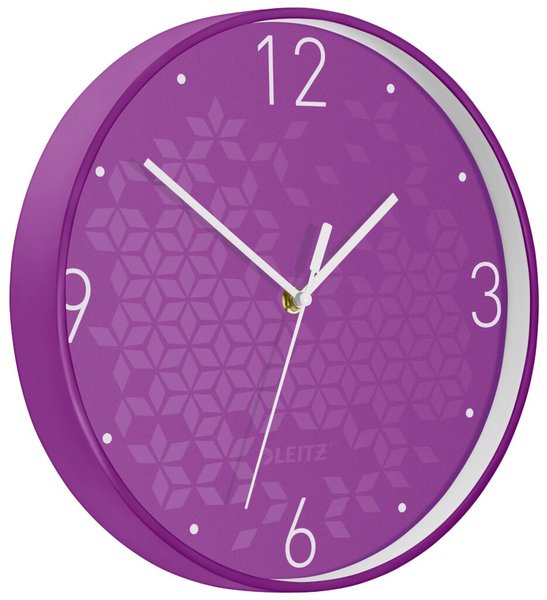 Wanduhr WOW, Ø 30 cm, violett, Quartzlaufwerk, Glasfront, gut