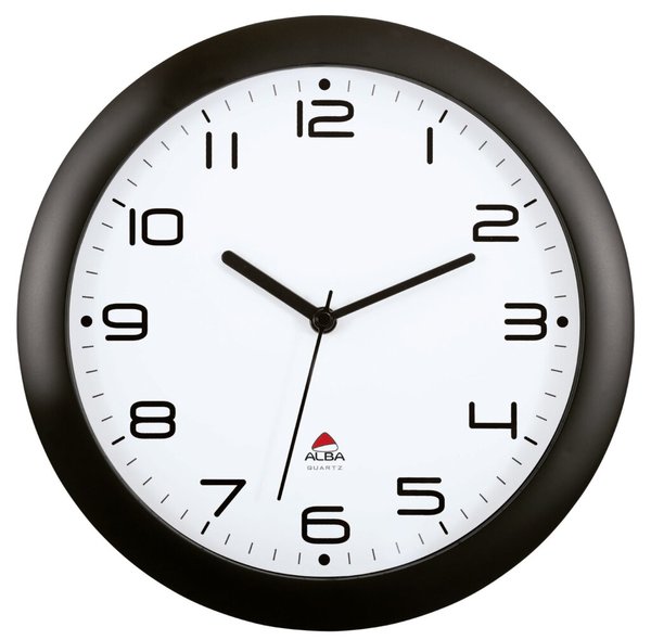 Wanduhr, still, Quarzwerk Ø 300mm schwarz