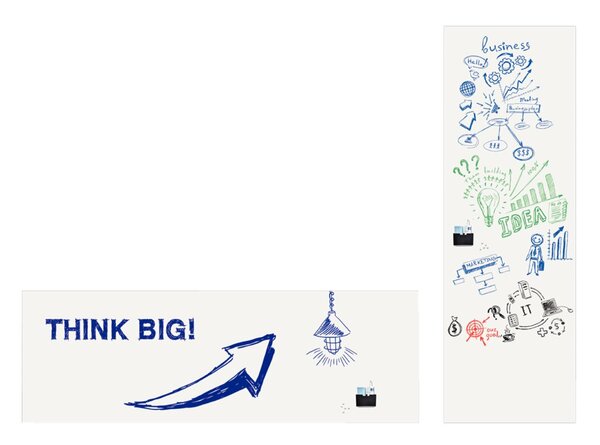 Whiteboard Folie WRAP-UP 101x300 cm magnethaftend, wieder beschreibbar