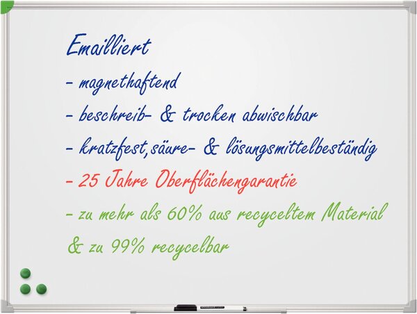 Whiteboard Schreibtafel U-Act, 60x90cm, magnethaftend, weiß,