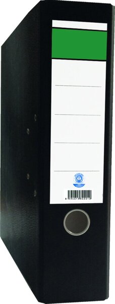 Ordner Wolkenmarmor A4, RB 80mm schwarz, Blauer Engel, Economy