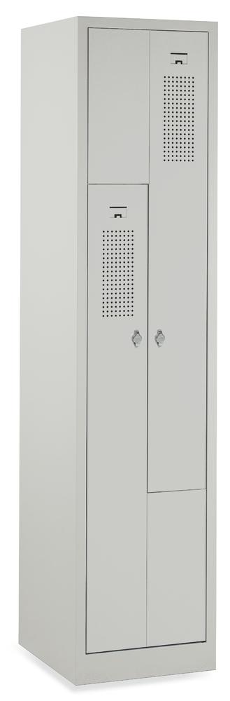 Z-Garderoben-Stahlspind mit Lüftungslöchern, Lichtgrau RAL 7035