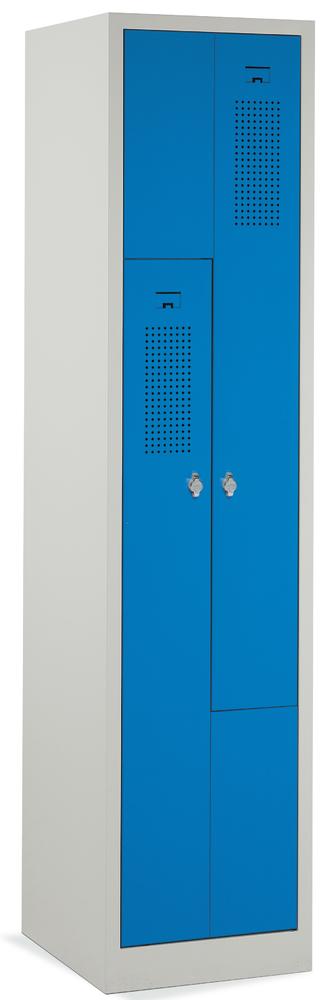Z-Garderoben-Stahlspind mit Lüftungslöchern, Himmelblau RAL 5015