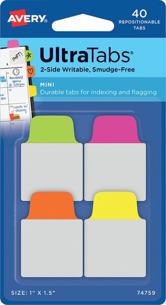 AVERY Zweckform Haftstreifen UltraTabs Neon 25,4 x 38 mm