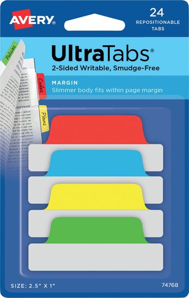 AVERY Zweckform Haftstreifen UltraTabs Klassik, 63,5 x 25 mm