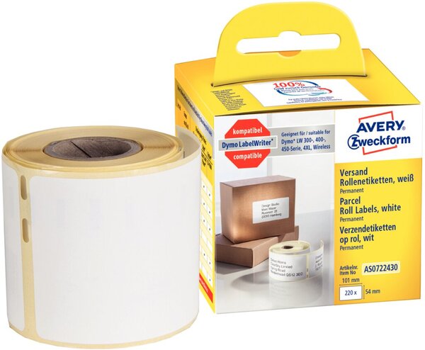 ZWECKFORM AVERY Rollenetiketten, 101 x 54 mm, weiß Versand-Etiketten für DYMO L ZWECKFORM AVERY Rollenetiketten, 101 x 54 mm, weiß Versand-Etiketten für DYMO L