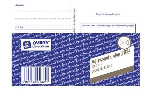 ZWECKFORM AVERY Zweckform Vordruck "Adressaufkleber", A6 quer - für den Markt: 