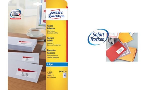 ZWECKFORM Avery - Adressetiketten - weiß - 99.1 x 33.9 mm - 400 Etikett(en) (25