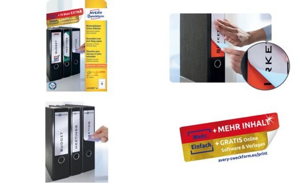 ZWECKFORM Avery Zweckform L6061 - Opaque file folder labels - weiß - 59 x 192 m