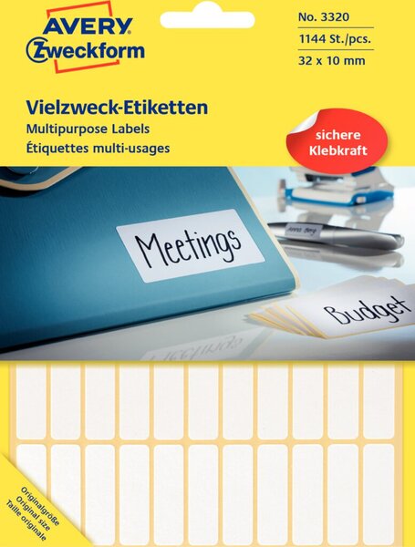 ZWECKFORM Avery Zweckform Vielzweck-Etiketten, 32x10mm, weiß