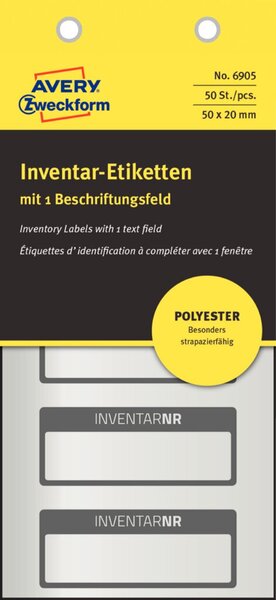ZWECKFORM Inventar-Etiketten 50x20mm (6905)