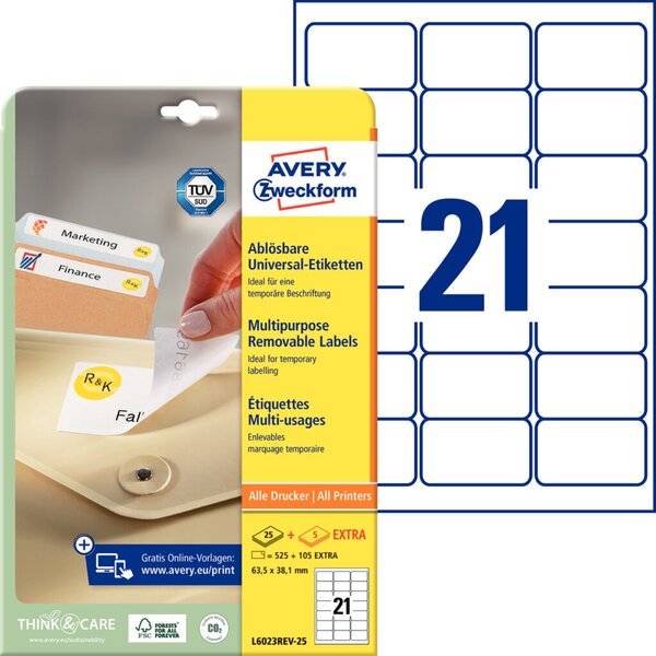 ZWECKFORM LABELS L6023-REV