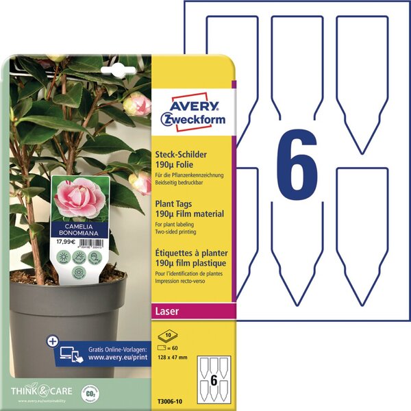 AVERY Zweckform Steckschilder, Folie, 128 x 47 mm, weiß AVERY Zweckform Steckschilder, Folie, 128 x 47 mm, weiß