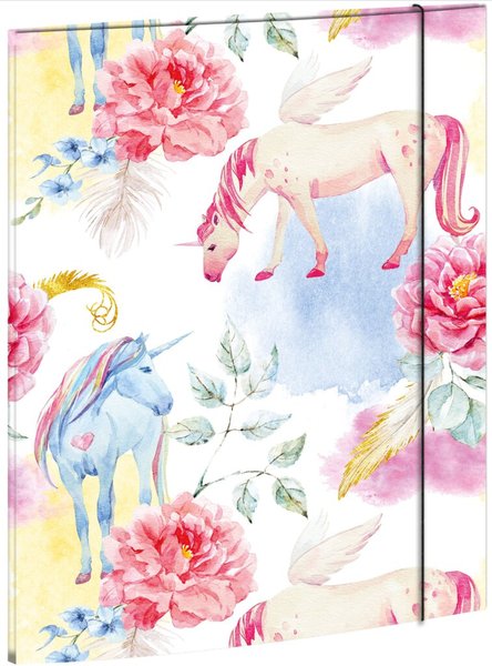 Zeichenmappe A3, Einhorn, mit Gummizugverschluß, Maße 310 x 440 mm