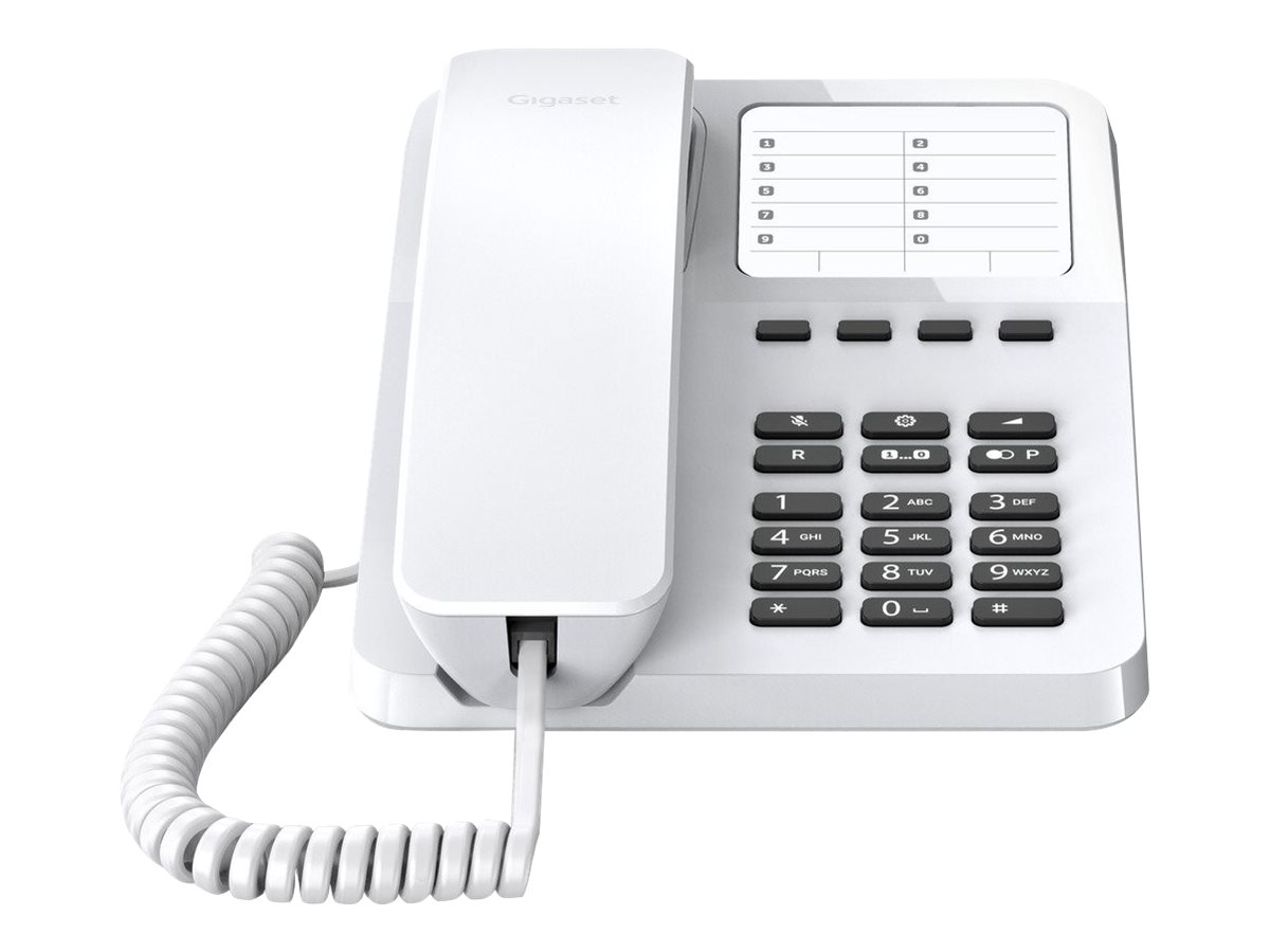 GIGASET Desk 400 weiß Das schnurgebundene Tisch- und Wandtelefon mit vier Direk