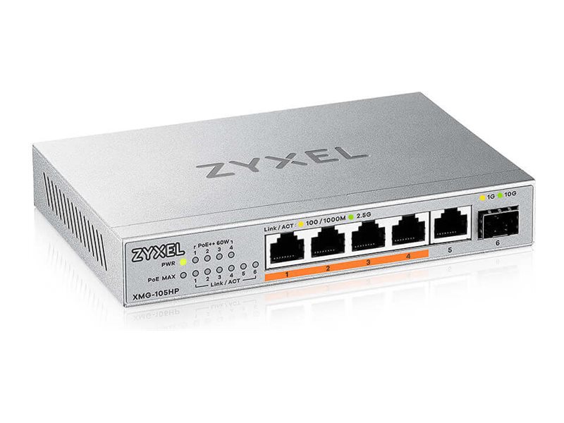 ZYXEL XMG-105 5 Port 10/2,5G MultiGig PoE++ Switch unmanaged