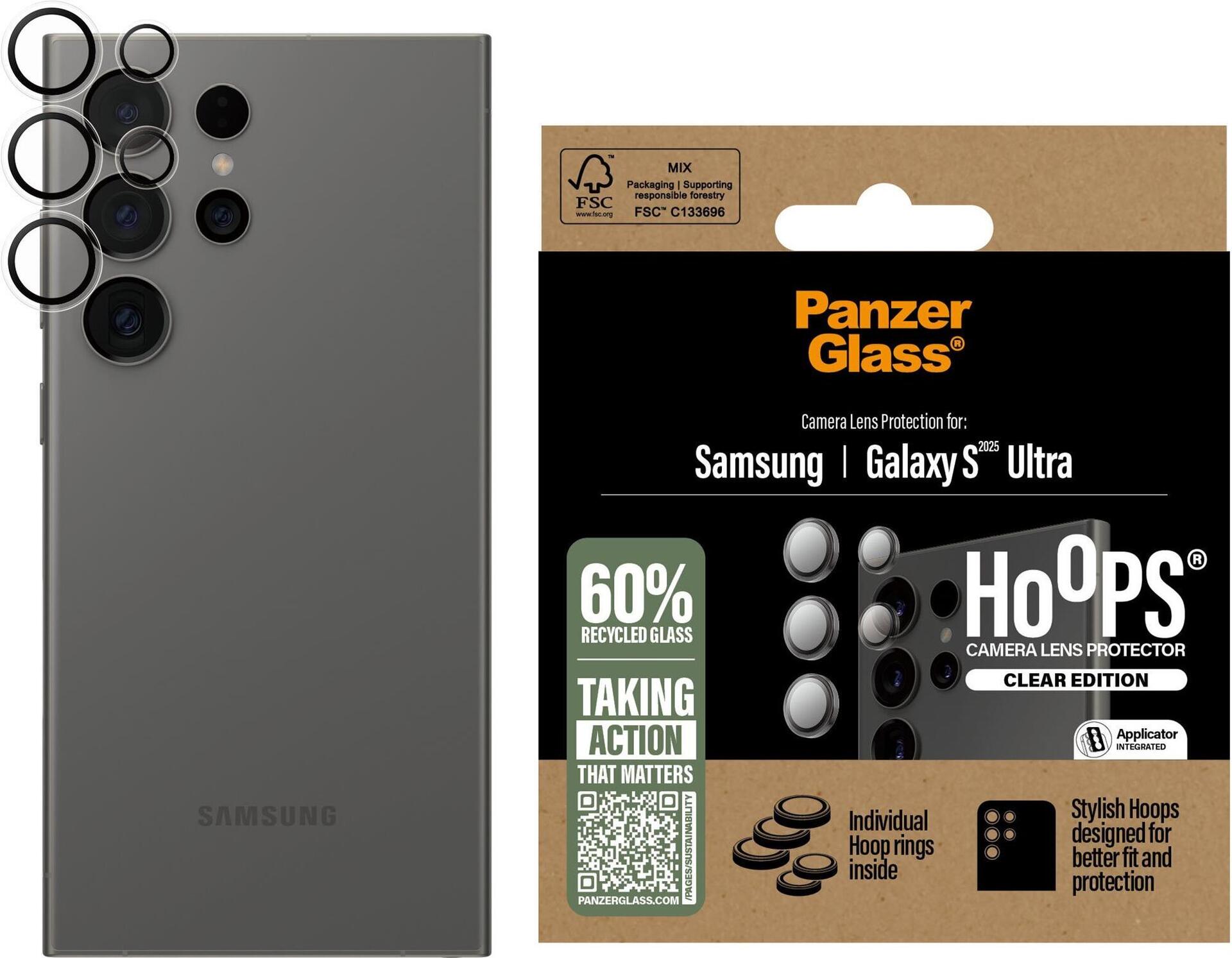 PanzerGlass™ Hoops® Kamera-Schutzglas für Samsung Galaxy S25 Ultra