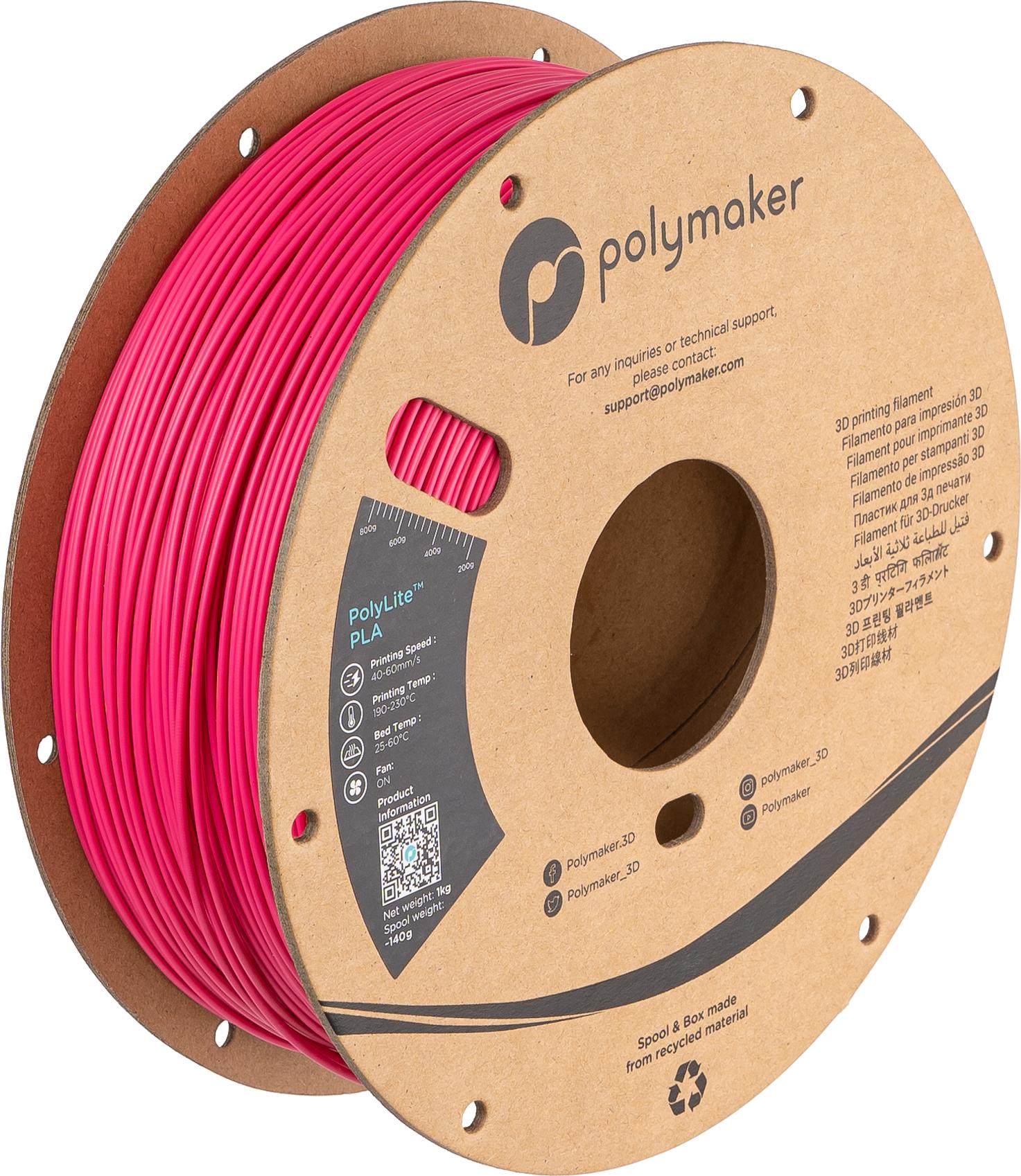 POLYMAKER PA02054 Polymaker PolyLite PLA Filament Magenta 1.75 mm / 1kg Filamen