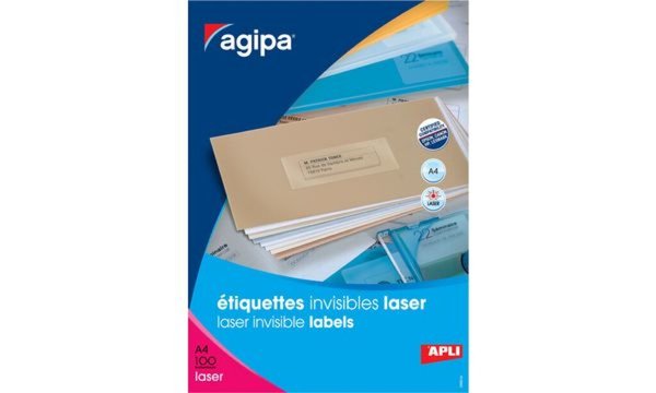 agipa Wetterfeste Etiketten, 70 x 3 7 mm, transparent (62000079)