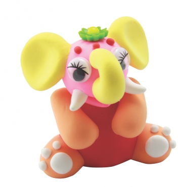 Super Dough Knetfigur Knete Modelliermasse Baby Elephant Orange