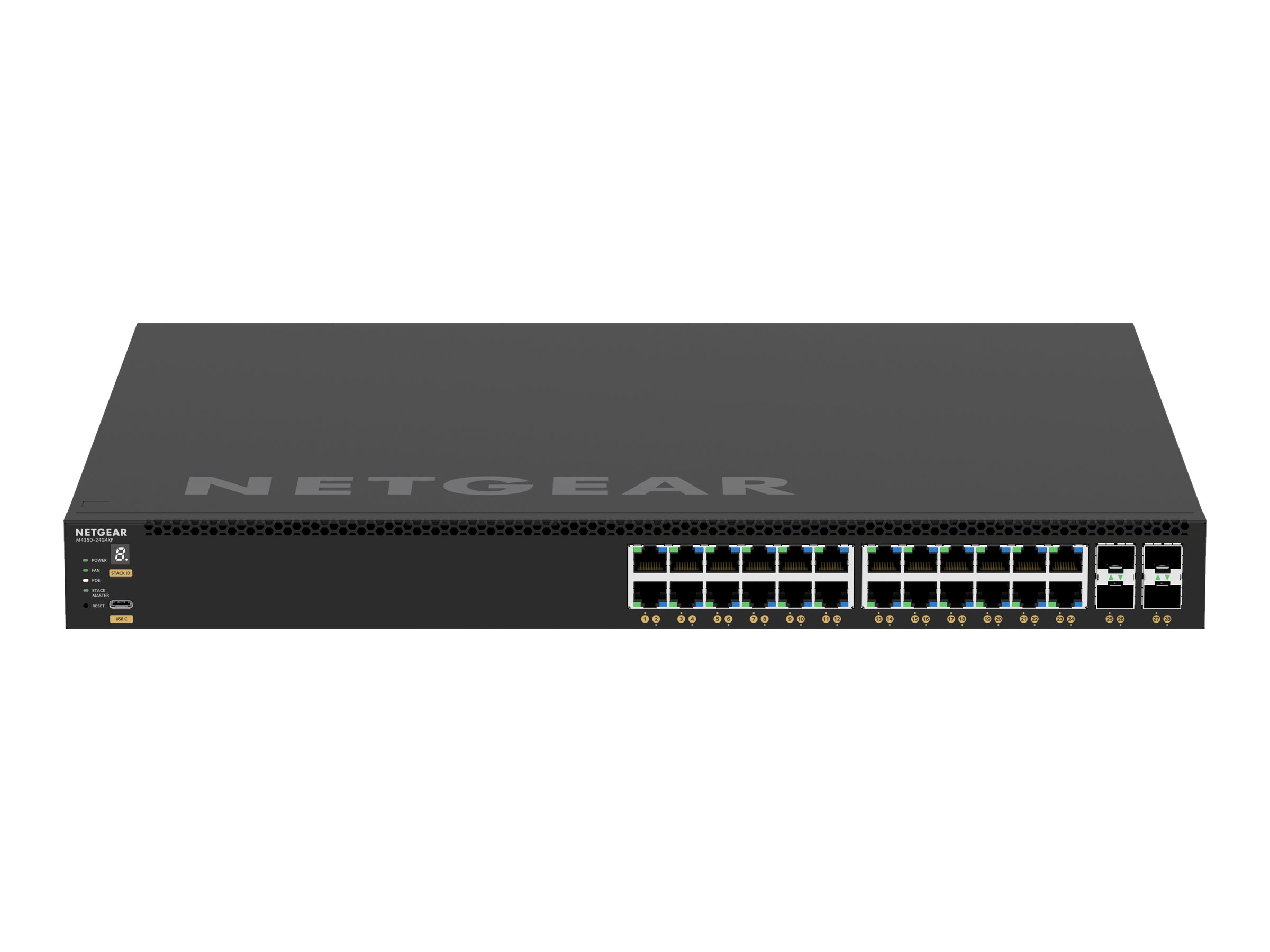 NETGEAR M4350-24G4XF (GSM4328)-24x1G PoE+ (648W base, up to 720W) and 4xSFP+ Ma NETGEAR M4350-24G4XF (GSM4328)-24x1G PoE+ (648W base, up to 720W) and 4xSFP+ Ma
