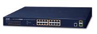 PLANET TECHNOLOGY PLANET 16-Port 10/100/1000T 802.3at PoE + 2-Port 100/1000X