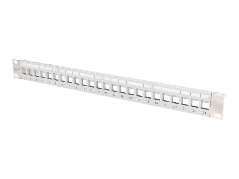 DIGITUS Patchpanel 1HE 24-Port Rackmount Modular grau transp