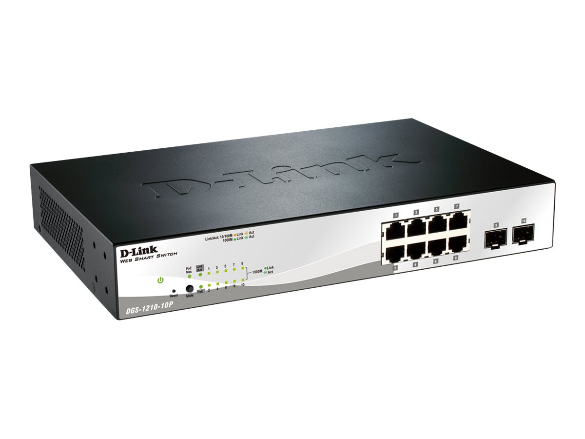 D-LINK 10-Port Layer2 PoE Smart Managed Gigabit Switchdlink|green 3.0, 8x 10/10