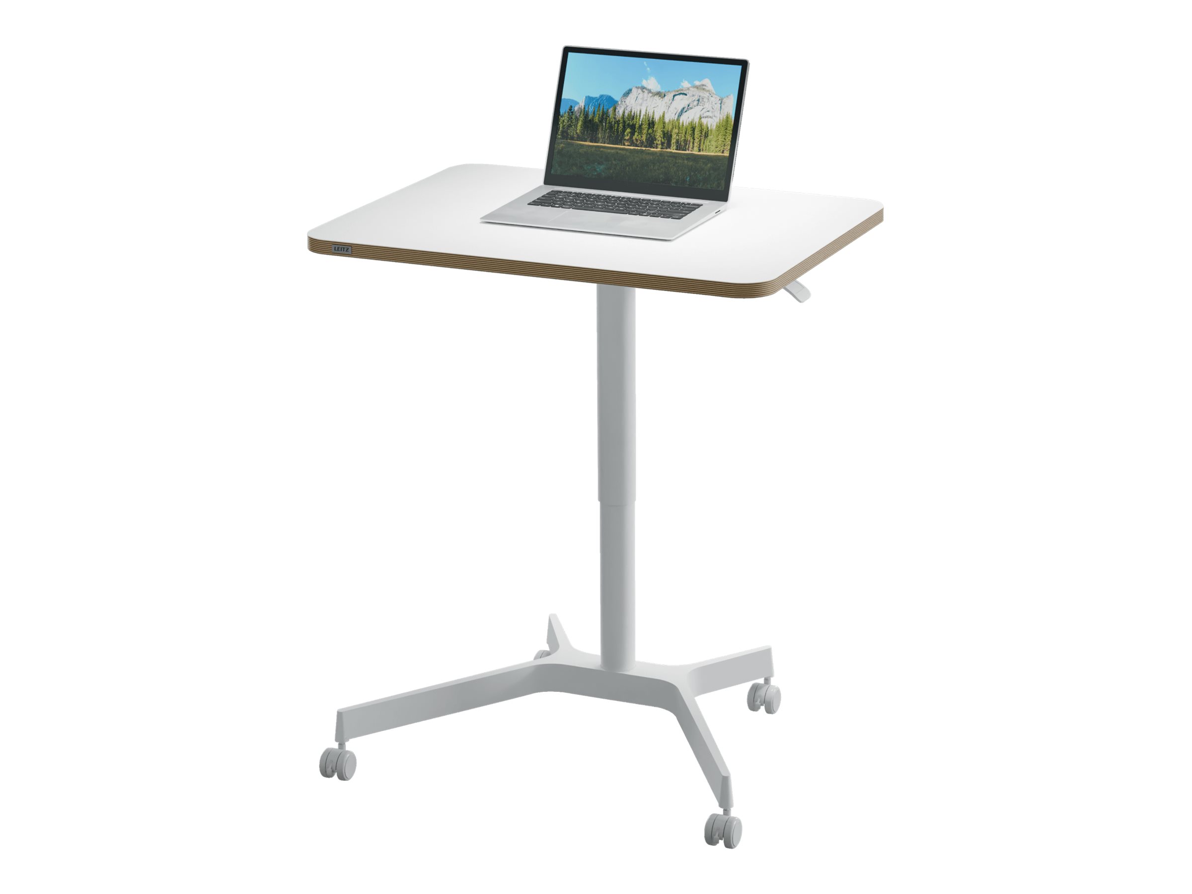 LEITZ Ergo höhenverstellbarer Schreibtisch weiß rechteckig, 4-Fuß-Gestell weiß 80,0 x 60,0 cm