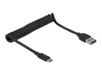DELOCK USB 3.1 Gen 2 Spiralkabel Typ-A Stecker zu Typ-C Stecker