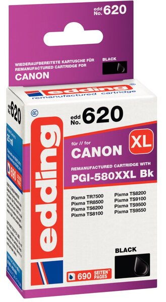 edding Tinte edd-620 XXL, schwarz ersetzt Canon PGI-580XXLBK