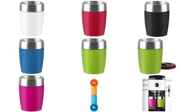 emsa Isolierbecher TRAVEL CUP, 0,20 L., Manschette schwarz (6460264)