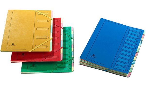 extendos Ordnungsmappe 223, aus Kar ton, 12 Fächer, blau (83000056)
