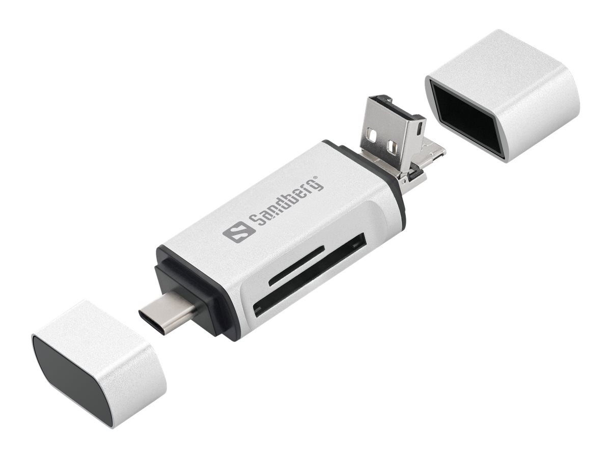 SANDBERG - Kartenleser (SD, microSD) - micro USB / USB / USB-C