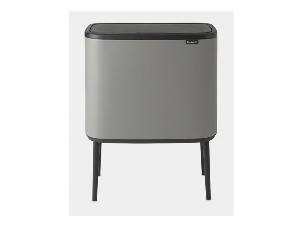 BRABANTIA Mülleimer Bo Touch Bin Mineral Concrete Grey, 3 x 11 L