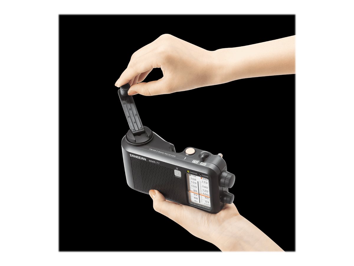 SANGEAN MMR-77 matt schwarz Notfall/Kurbel Radio