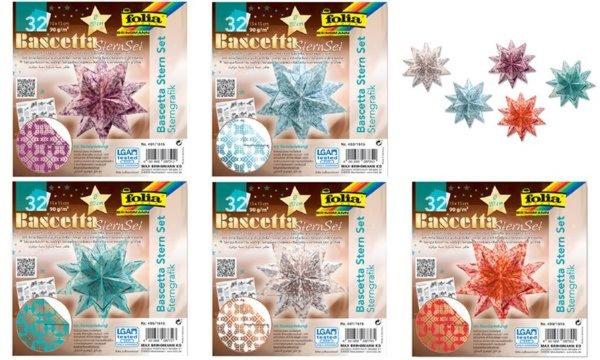 folia Faltblätter Bascetta-Stern, e isblau / bedruckt (57905233)