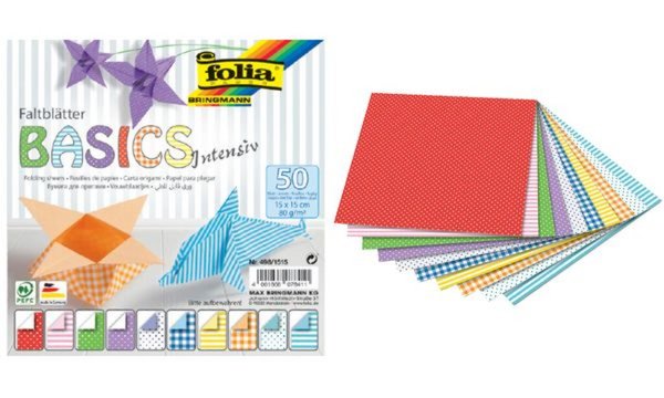folia Faltblätter Basic Intensiv, 150 x 150 mm, 50 Blatt (57905019)