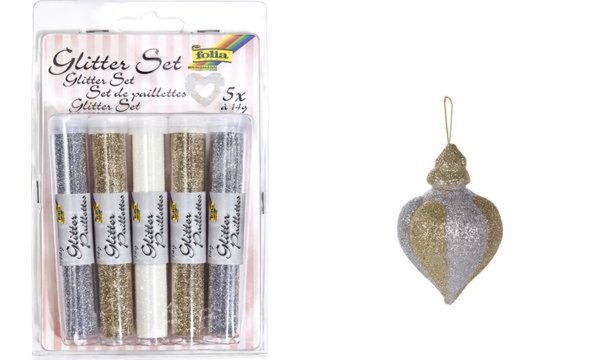 folia Glitter-Set / Glitterpulver, à 14 g, farbig sortiert (57906201)
