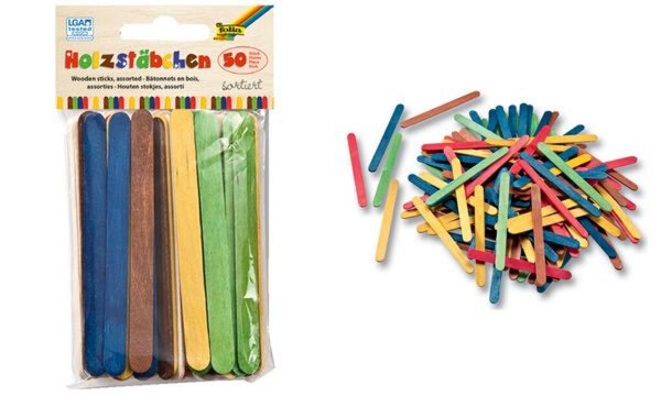 folia Holzstäbchen, Länge: 114 mm, farbig sortiert (57906084)
