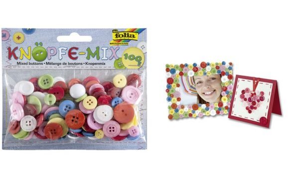 folia Knöpfe-Mix, 100 g, farbig sor tiert (57906087)