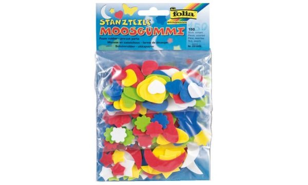 folia Moosgummi-Stanzteile, 150 Tei le sortiert (57906092)