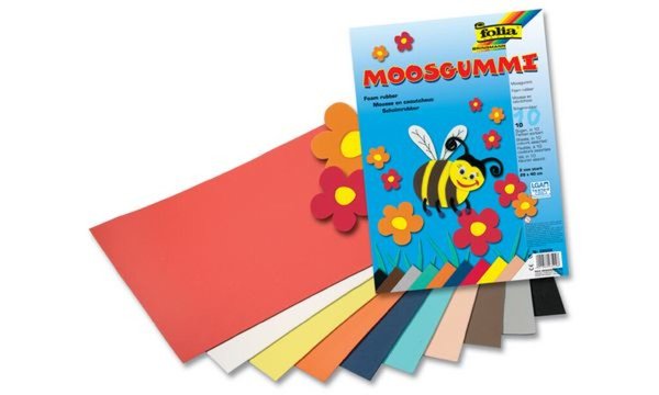 folia Moosgummi, 290 x 400 mm, 10 B latt, sortiert (57905068)