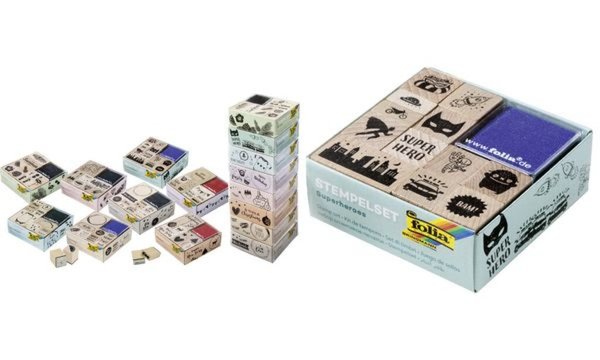folia Motivstempel-Set Superheros , aus Holz, 14-teilig (57906059)